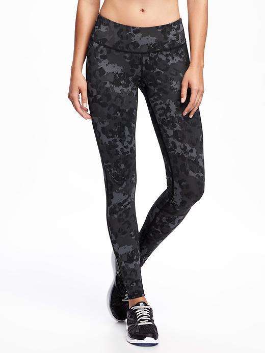 Old Navy Go Dry Mid Rise Printed Run Legging For Women - Cheetah Neutral