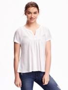 Old Navy Embroidered Swing Top For Women - Cream