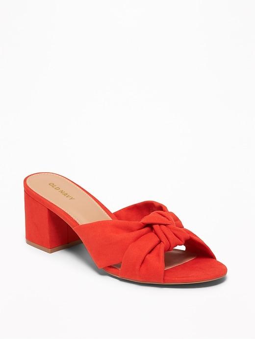 Sueded Block-heel Mules For Women