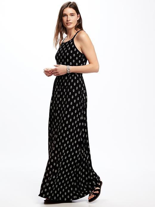 Old Navy Patterned Maxi Dress For Women - Black Print