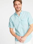 Old Navy Mens Slim-fit Linen-blend Shirt For Men Come Sail Away Size Xxl