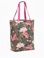 Old Navy Printed Canvas Tote For Women - Olive Floral