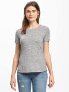 Old Navy Everywear Relaxed Crew Neck Tee For Women - Heather Gray