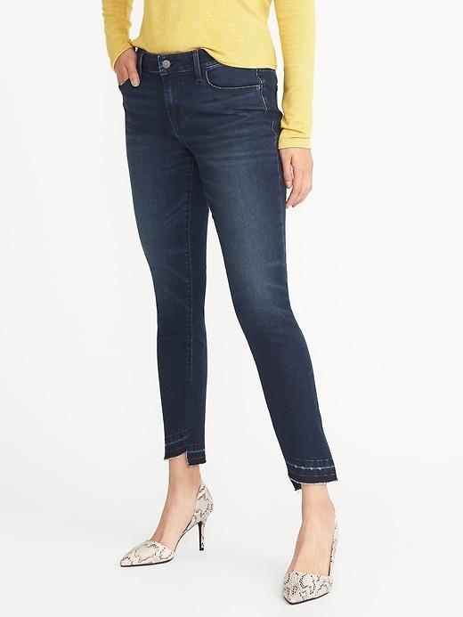 Old Navy Womens Mid-rise Step-hem Rockstar Jeans For Women Dark Wash Size 20
