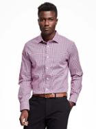 Old Navy Slim Fit Non Iron Signature Stretch Dress Shirt For Men - Purple Pizazz Poly