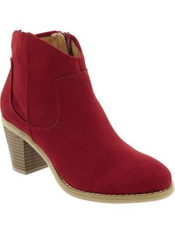 Old Navy Old Navy Womens Sueded Short Zip Boots - Wine Country