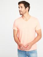 Old Navy Mens Soft-washed V-neck Tee For Men Electric Cantaloupe Size L