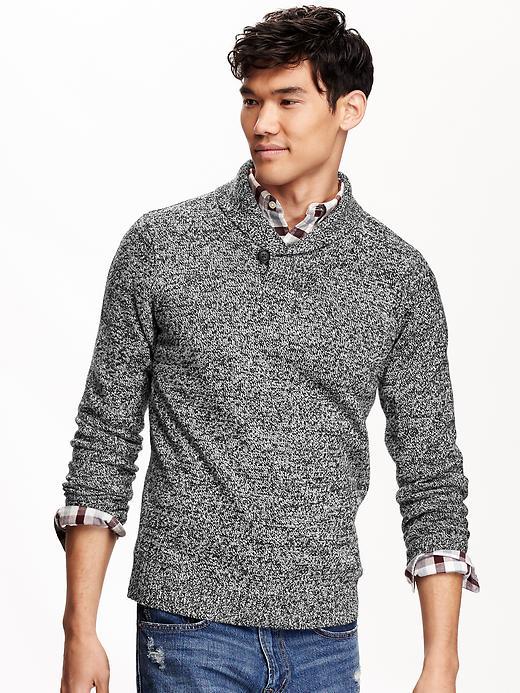 Old Navy Mens Marled Shawl Collar Sweater Size Xxxl Big - Heather Grey