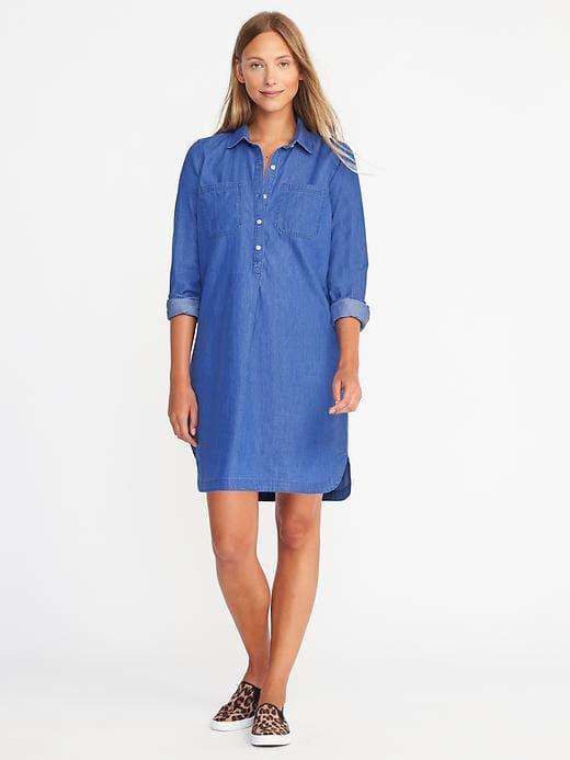Old Navy Womens Chambray Shirt Dress For Women Medium Wash Size L