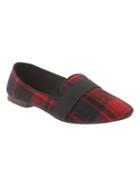 Old Navy Womens Plaid Banded Loafer Size 10 - Red Plaid