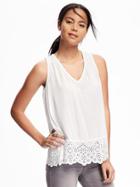 Old Navy Peplum Lace Tank For Women - Whipped Cream