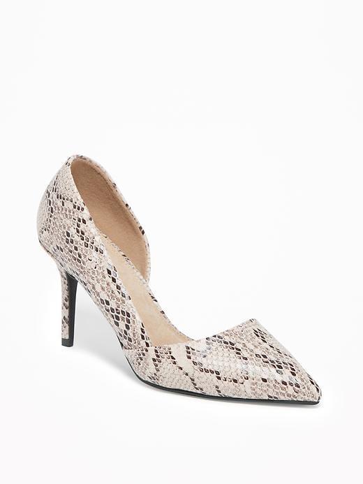 Old Navy Faux Snakeskin Dorsay Pumps For Women - Snake