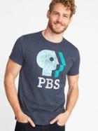 Old Navy Mens Pbs Logo Graphic Tee For Men Ink Blue Size Xxxl