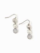 Old Navy Hammered Disc Drop Earrings For Women - Silver