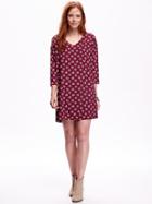 Old Navy Womens Printed Shift Dress Size L Tall - Marin Berry