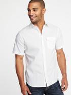 Old Navy Mens Regular-fit Linen-blend Pocket Shirt For Men Bright White Size Xxl