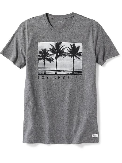 Old Navy Mens La Graphic Tee For Men Dark Heather Gray Size L