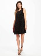 Old Navy Velvet Swing Dress For Women - Black Floral