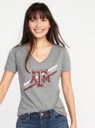 Old Navy Womens Ncaa Team V-neck Tee For Women Texas A&m Size L