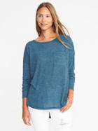 Old Navy Womens Loose Sweater-knit Jersey Top Lagoon Size Xl