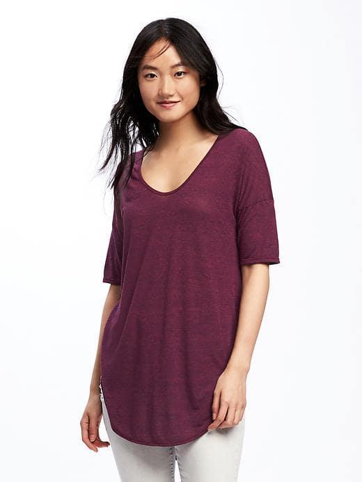 Old Navy Relaxed Curved Hem Tunic For Women - Coral Tropics
