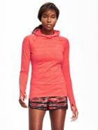 Old Navy Go Dry Funnel Neck Pullover For Women - Red It Neon Polyester
