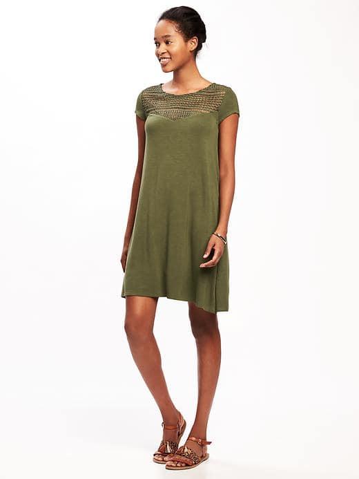 Old Navy Lace Yoke Swing Dress For Women - Hunter Pines
