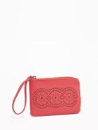 Old Navy Perforated Wristlet For Women - Cup Coral Polyester