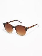 Old Navy Womens Half-frame Sunglasses For Women Tortoise Size One Size
