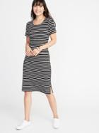 Old Navy Womens Jersey-knit Shift Dress For Women Black White Stripe Size S