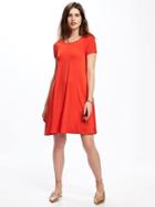 Old Navy Jersey Swing Dress For Women - Hot Tamale