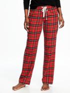 Old Navy Flannel Drawstring Sleep Pants For Women - Red Tartan