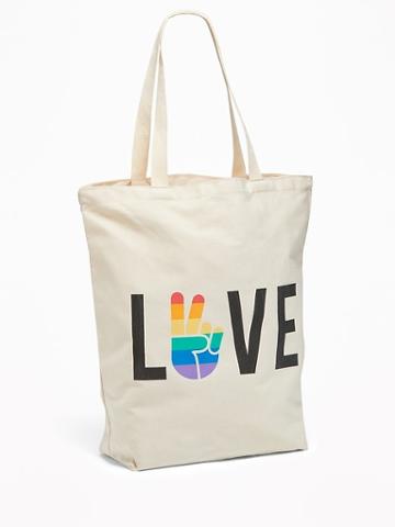 Old Navy Womens Pride Graphic Canvas Tote Ecru Size One Size