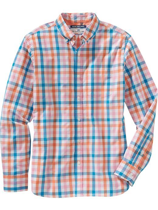 Old Navy Mens Slim Fit Classic Shirts Size Xxl Big - Ice Rink Pink