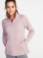 Old Navy Womens Built-in Warm 1/4-zip Pullover For Women Plum Tonic Size S
