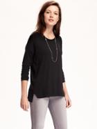 Old Navy Boyfriend Drapey Tee For Women - Black