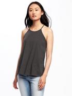 Old Navy Relaxed High Neck Y Back Tank For Women - Dark Charcoal Gray