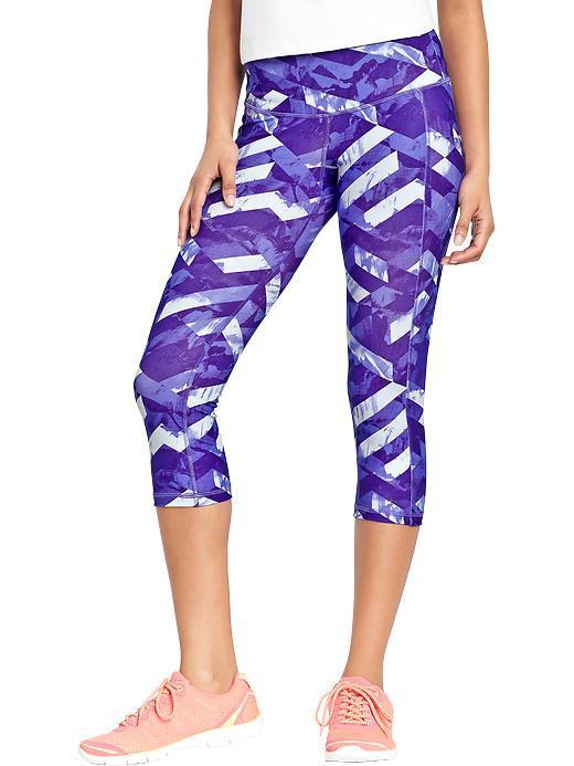 Old Navy Womens Active Patterned Compression Capris 20&quot; Size L Tall - Dive Bar Polyester