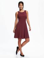 Old Navy High Neck Fit & Flare Dress For Women - Raisin For Living