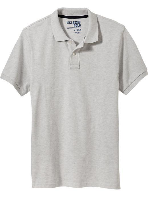 Old Navy Mens New Short Sleeve Pique Polos - Light Gray