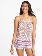Old Navy Womens Lightweight Printed Swing Cami For Women Purple Floral Size S