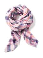 Old Navy Printed Oversized Scarf For Women - Pink Plaid
