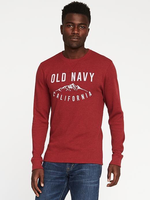 Old Navy Graphic Thermal Tee For Men - Robbie Red