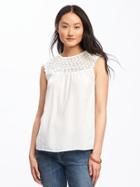 Old Navy Crochet Yoke Top For Women - Night Flight