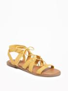 Old Navy Braided Lace Up Sandals For Women - Sweet Pollen