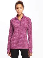 Old Navy Go Dry Space Dye 1/4 Zip Pullover For Women - Winter Wine