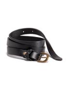 Old Navy Faux Leather Skinny Belt For Women - Black