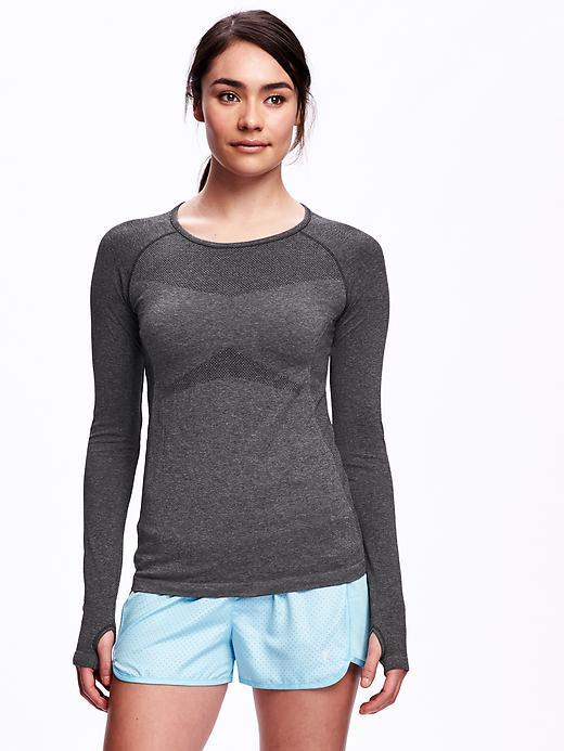 Old Navy Performance Seamless Long Sleeve Tee - Black
