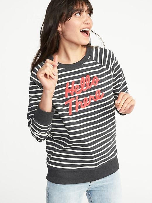 Old Navy Womens Relaxed Graphic Crew-neck Sweatshirt For Women Hello There Size L
