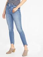 Old Navy Womens Mid-rise Rockstar Super Skinny Step-hem Jeans Silver Lake Size 6
